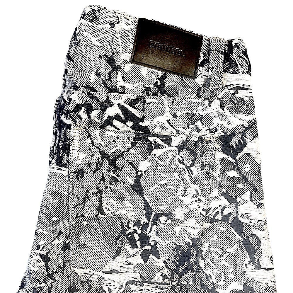 Distressed Floral Print Jeans